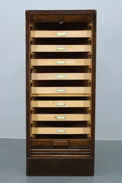 Bureau à tambour en bois des années 1950