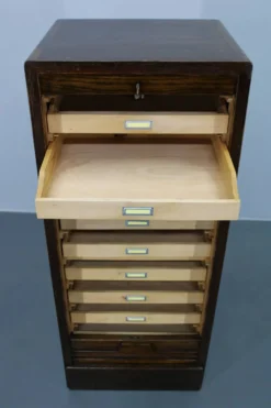 Bureau à tambour en bois des années 1950