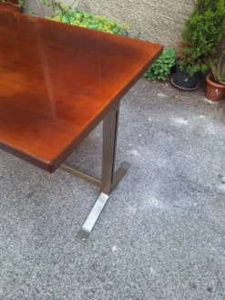 Bureau vintage en bois et métal chromé par Gianno Moscatelli pour Formanova, années 1960.