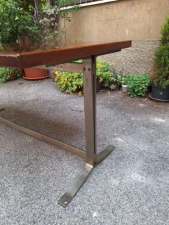 Bureau vintage en bois et métal chromé par Gianno Moscatelli pour Formanova, années 1960.