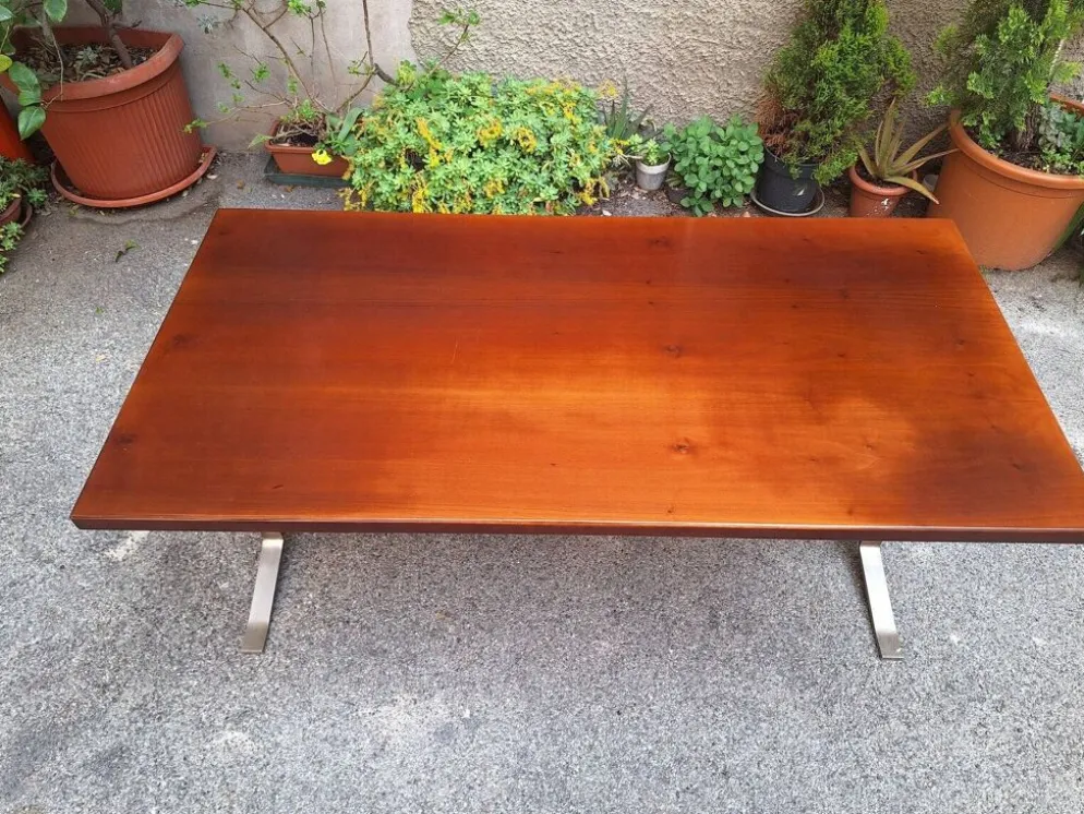 Bureau vintage en bois et métal chromé par Gianno Moscatelli pour Formanova, années 1960.
