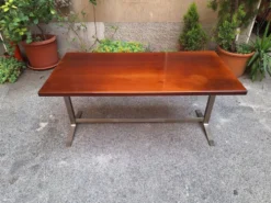 Bureau vintage en bois et métal chromé par Gianno Moscatelli pour Formanova, années 1960.