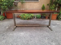 Bureau vintage en bois et métal chromé par Gianno Moscatelli pour Formanova, années 1960.