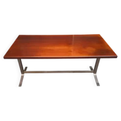 Bureau vintage en bois et métal chromé par Gianno Moscatelli pour Formanova, années 1960.