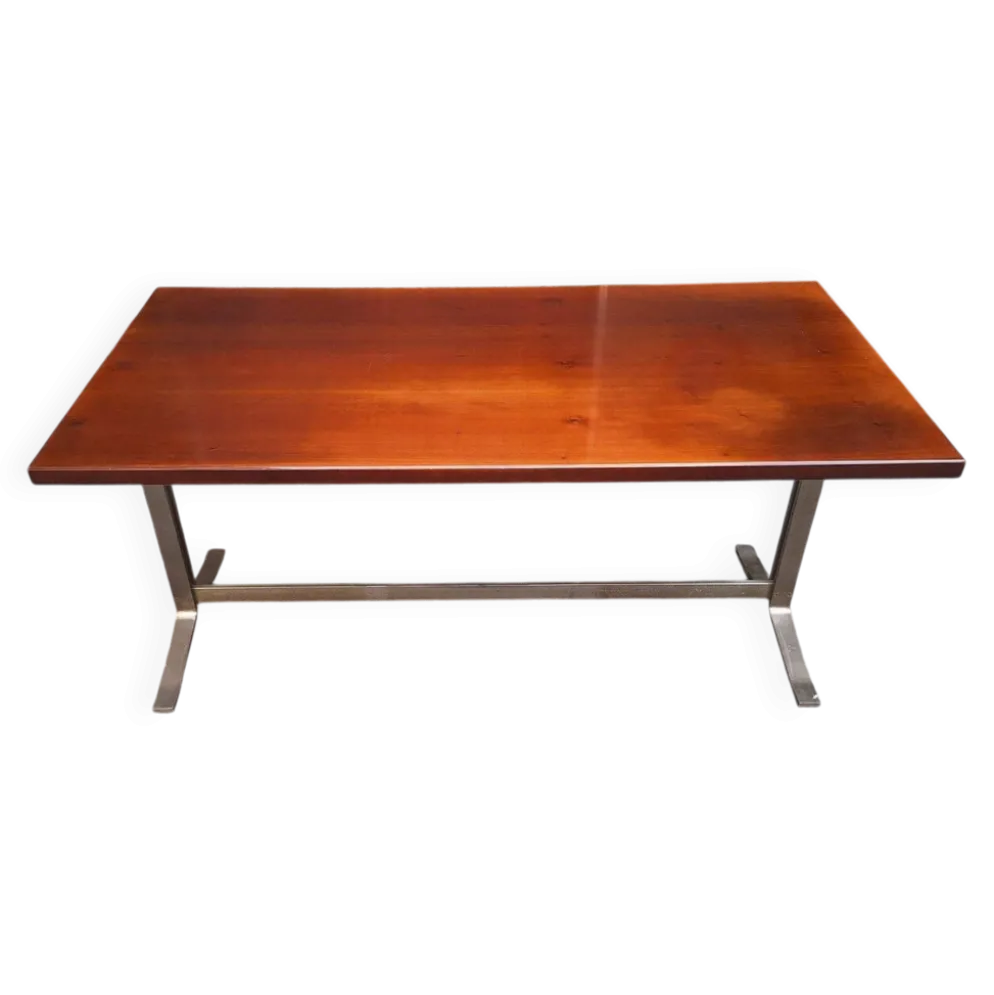 Bureau vintage en bois et métal chromé par Gianno Moscatelli pour Formanova, années 1960.