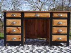 Bureau vintage en pin, restauré