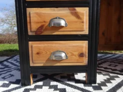 Bureau vintage en pin, restauré