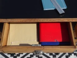 Bureau vintage en pin, restauré