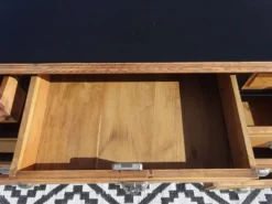 Bureau vintage en pin, restauré