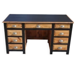 Bureau vintage en pin, restauré