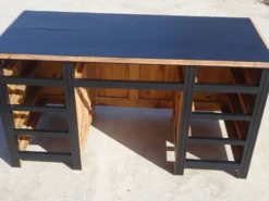 Bureau vintage en pin, restauré