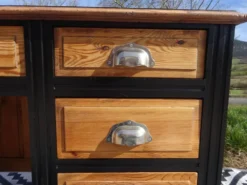 Bureau vintage en pin, restauré