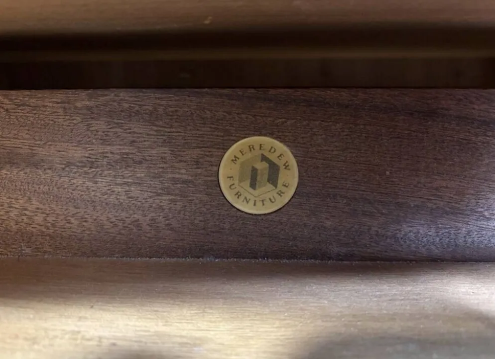 Bureau vintage en teck rétro du milieu du siècle par Meredew 1960 Grand écritoire
