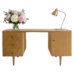 Bureau vintage scandinave 1960 chene dore