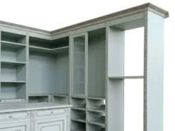 Cabine Armadio Ouverte Classique en Teinte Céleste/Gris Perle avec Îlot C