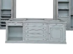 Cabine Armadio Ouverte Classique en Teinte Céleste/Gris Perle avec Îlot C