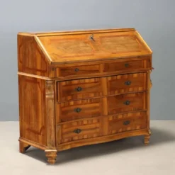 Cabinet ancien en bois de cerisier à abattant, 3 tiroirs, Italie, XXe siècle