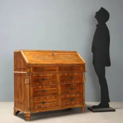 Cabinet ancien en bois de cerisier à abattant, 3 tiroirs, Italie, XXe siècle
