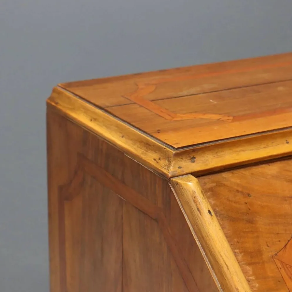 Cabinet ancien en bois de cerisier à abattant, 3 tiroirs, Italie, XXe siècle