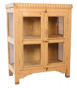 Cabinet art déco en teck birman patine écrue d’origine
