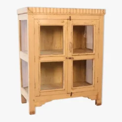Cabinet art déco en teck birman patine écrue d’origine