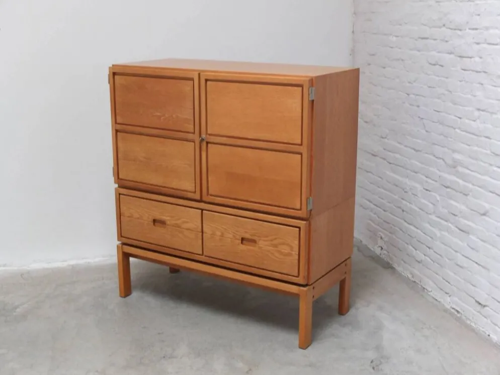 Cabinet bar décoratif 'N-Line' en chêne par P&J Neirinck, 1968