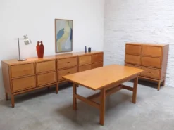 Cabinet bar décoratif 'N-Line' en chêne par P&J Neirinck, 1968