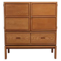 Cabinet bar décoratif 'N-Line' en chêne par P&J Neirinck, 1968