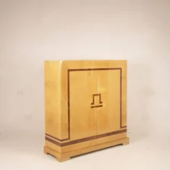 Cabinet à bar en parchemin de chèvre italien de Giorgio Tura et Nucci Valsecchi pour Tura