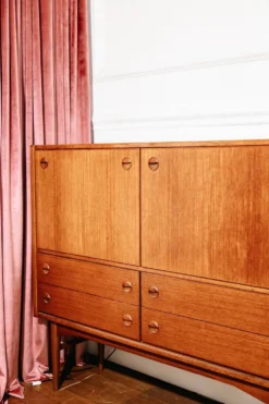 Cabinet bar scandinave en teck avec secrétaire intégré, années 1960