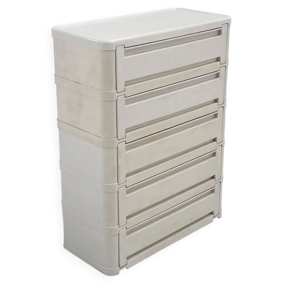 Cabinet blanc modèle “4964” par Olaf Von Bohr pour Kartell, 1970