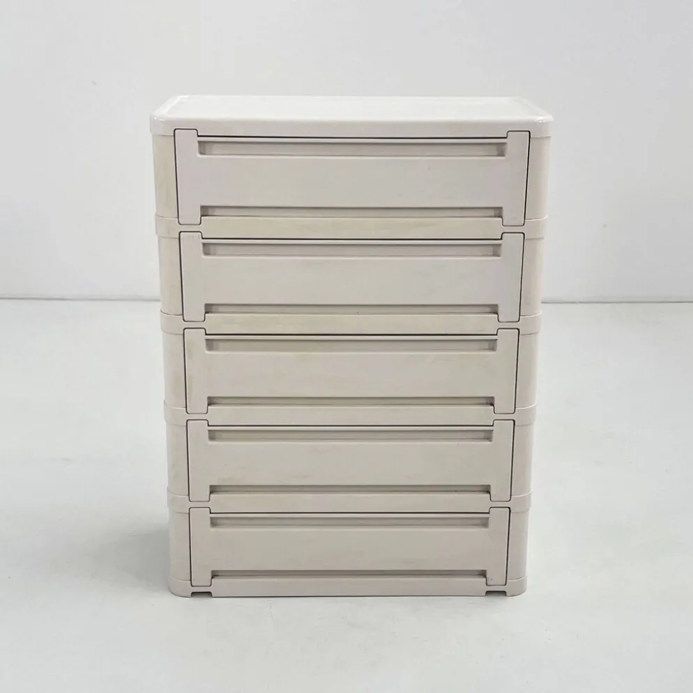 Cabinet blanc modèle “4964” par Olaf Von Bohr pour Kartell, 1970