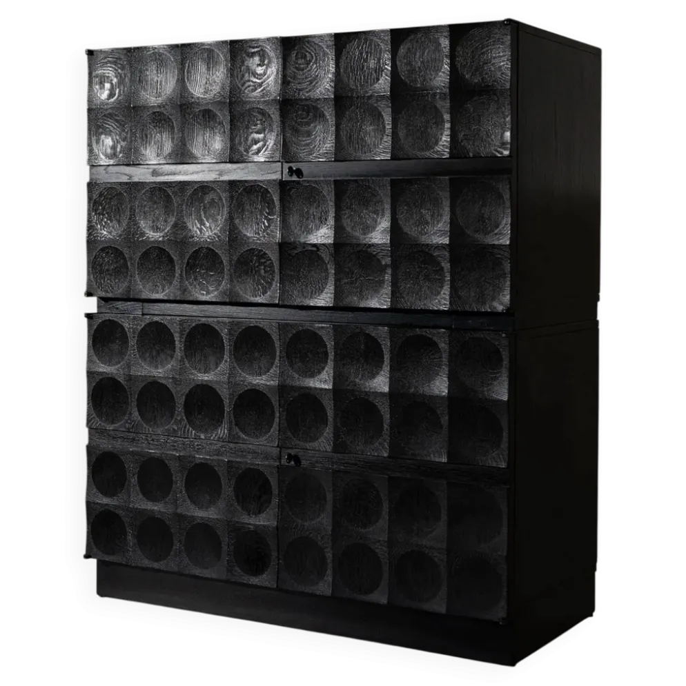 Cabinet brutaliste par J. Batenburg, Belgique années 1970