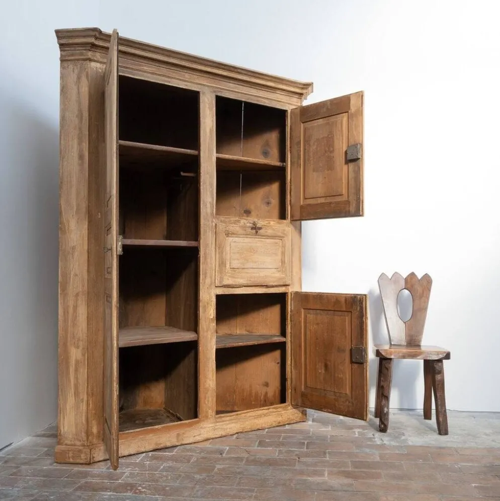 Cabinet d'angle en bois ancien, 1880