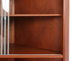 Cabinet d'angle en teck danois vintage avec vitrine, années 1960
