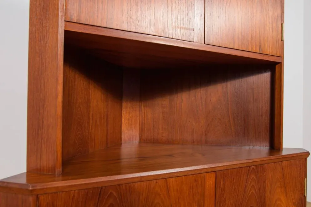 Cabinet d'angle en teck des années 1960, Danemark