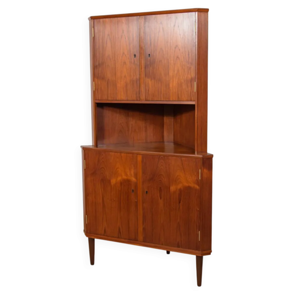 Cabinet d'angle en teck des années 1960, Danemark