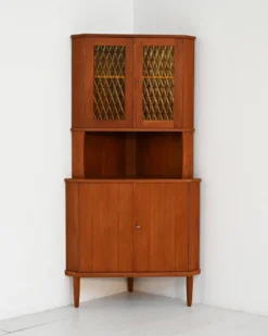 Cabinet d'angle en teck des années 1950