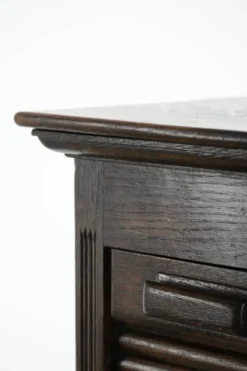 Cabinet d'archive antique anglais avec porte à enroulement en chêne du 20ème siècle