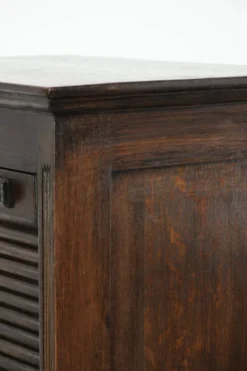Cabinet d'archive antique anglais avec porte à enroulement en chêne du 20ème siècle