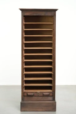 Cabinet d'archive antique anglais avec porte à enroulement en chêne du 20ème siècle