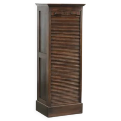 Cabinet d'archive antique anglais avec porte à enroulement en chêne du 20ème siècle