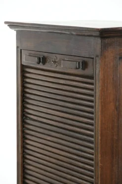 Cabinet d'archive antique anglais avec porte à enroulement en chêne du 20ème siècle