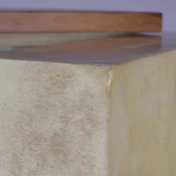 Cabinet de bar Aldo Tura en peau de chèvre sur piédestal, années 1960