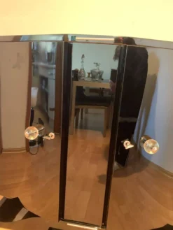 Cabinet de bar Art Déco français - Laque noire piano - 140 cm - Vers 1930 -