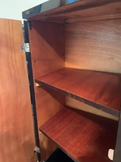 Cabinet de bar Art Déco français - Laque noire piano - 140 cm - Vers 1930 -