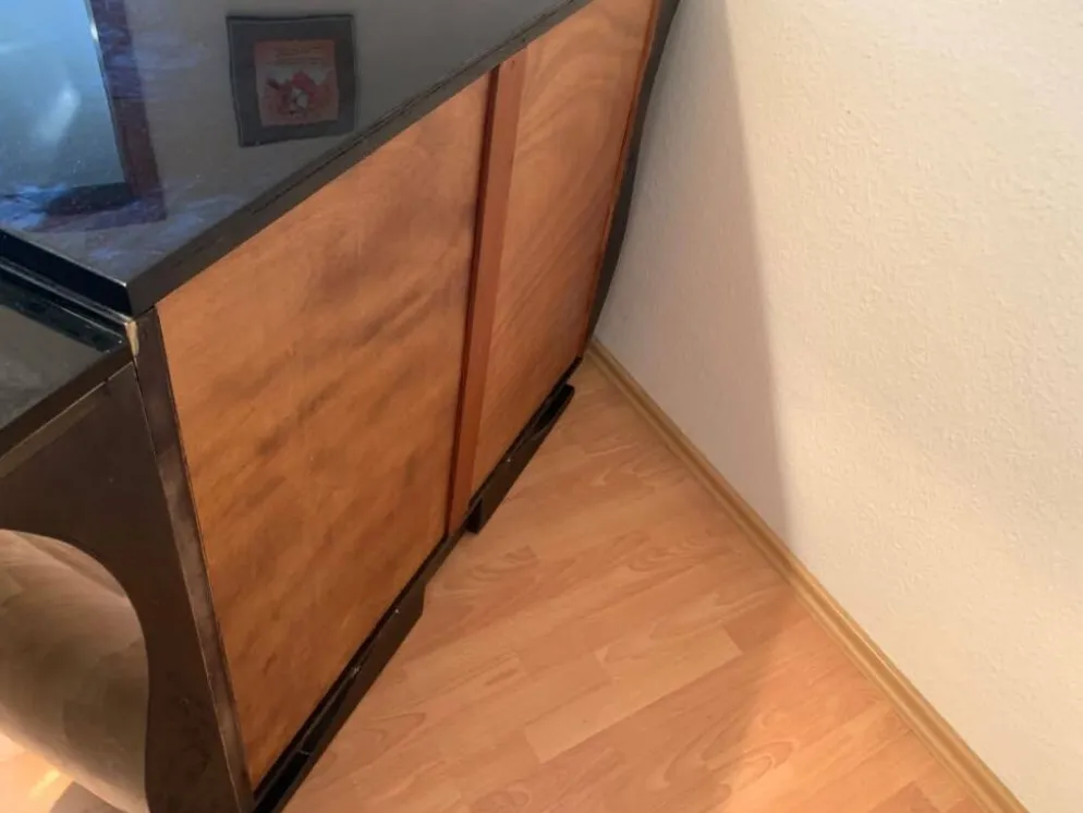 Cabinet de bar Art Déco français - Laque noire piano - 140 cm - Vers 1930 -