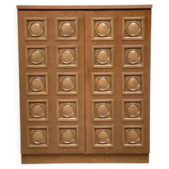 Cabinet de bar brutaliste vintage, 1970