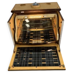 Cabinet de bar cocktail en teck et stratifié rétro des années 50-60