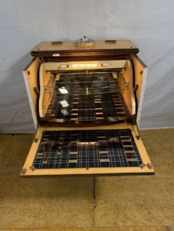 Cabinet de bar cocktail en teck et stratifié rétro des années 50-60